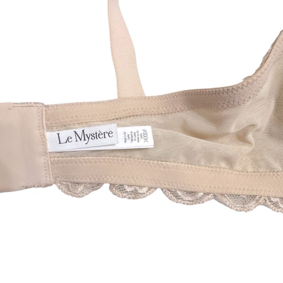 Le Mystere Beige Lace Bra, Size 34DDD/F - Picture 4 of 7